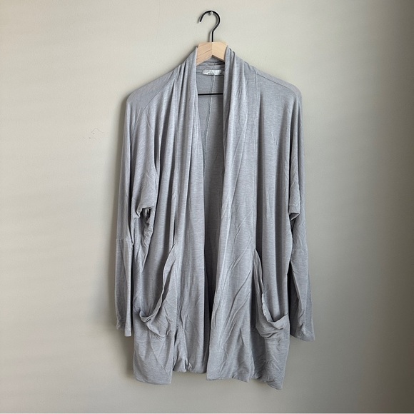 prAna Women’s Gray Open Front Long Cardigan Sweater Pockets Modal Blend Size M - Picture 1 of 6